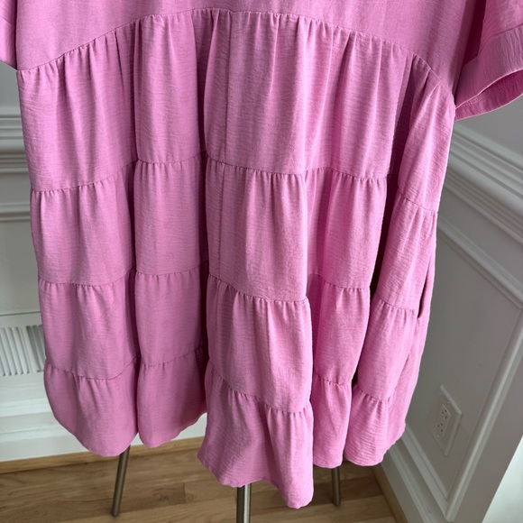 Vici Pink Button-Down Oversized Mini Dress Size Small - Picture 7 of 10